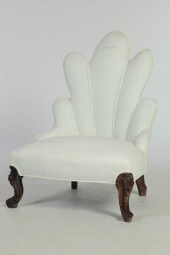VICTORIAN SLIPPER CHAIR.  Prob