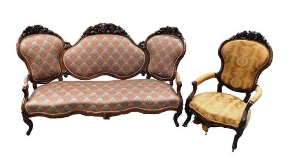 VICTORIAN SOFA AND MATCHING