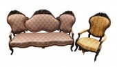 VICTORIAN SOFA AND MATCHING CH