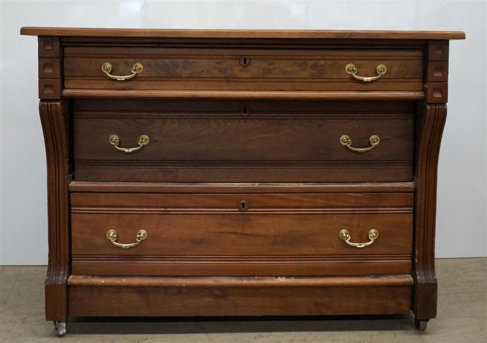 VICTORIAN STAINED PINE CHEST OF