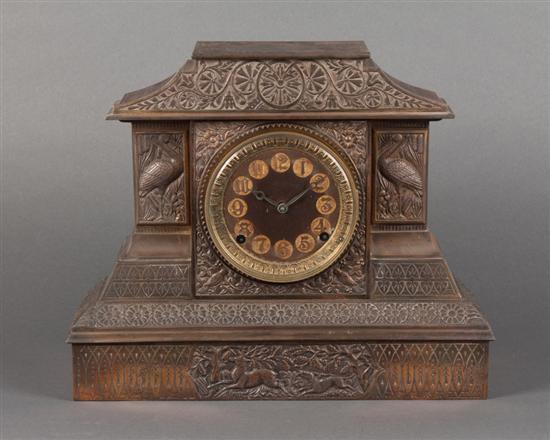 Victorian stamped brass mantel
