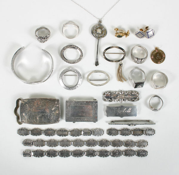 Victorian sterling jewelry 24pc
