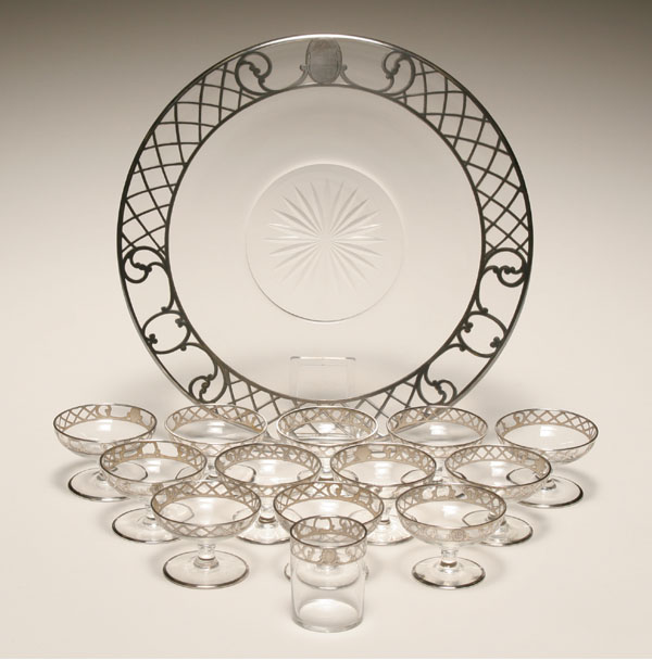 Victorian sterling overlay glass