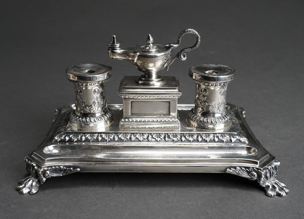 VICTORIAN STERLING SILVER STANDISH,