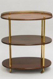 VICTORIAN STYLE BRASS AND MAHO