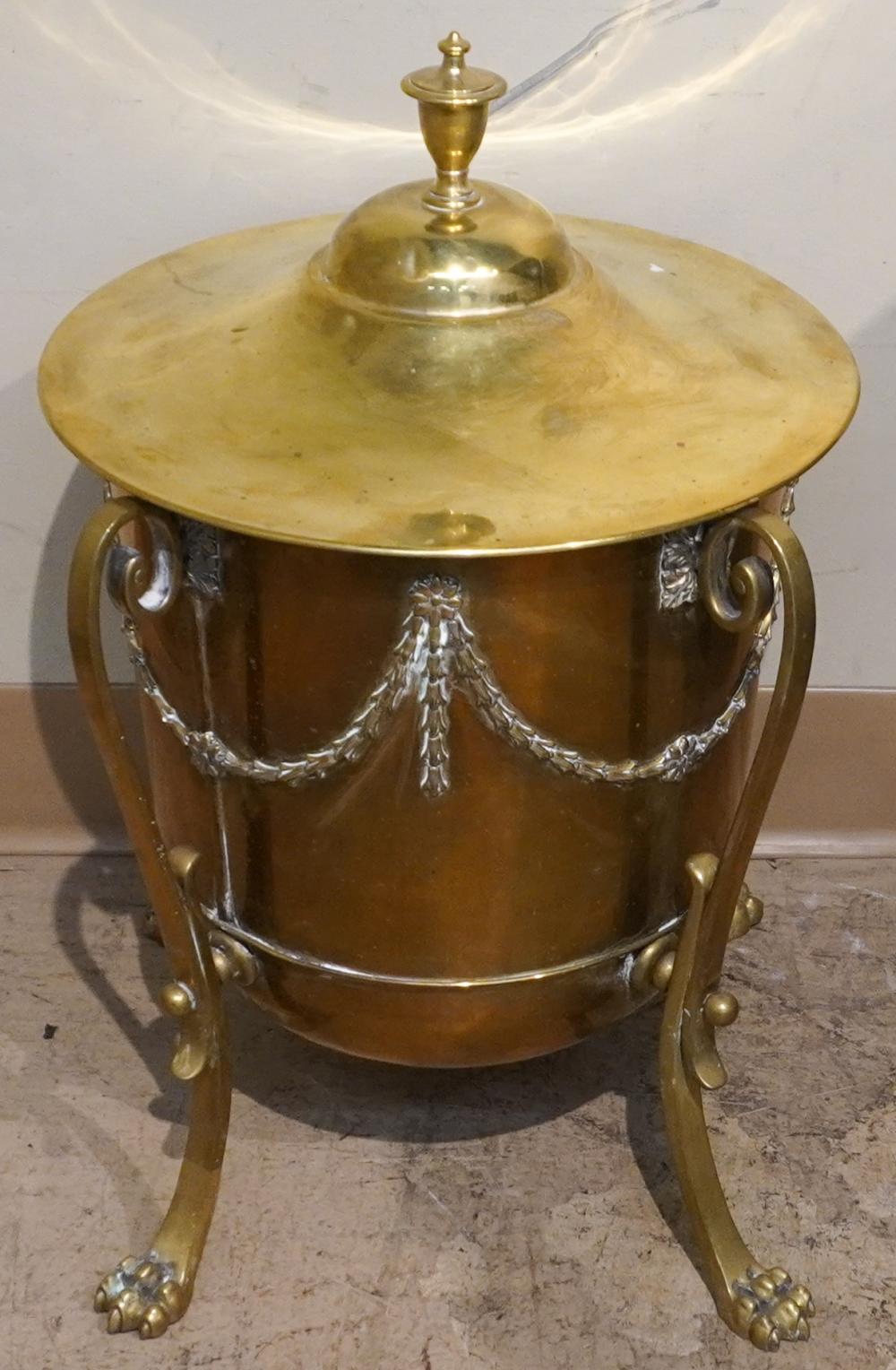VICTORIAN STYLE BRASS LIDDED COAL