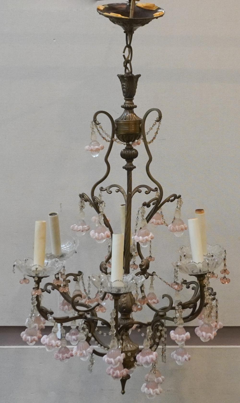 VICTORIAN STYLE BRASS SIX-LIGHT