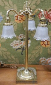 VICTORIAN STYLE BRASS THREE-LI