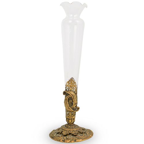 VICTORIAN STYLE BRONZE AND GLASS