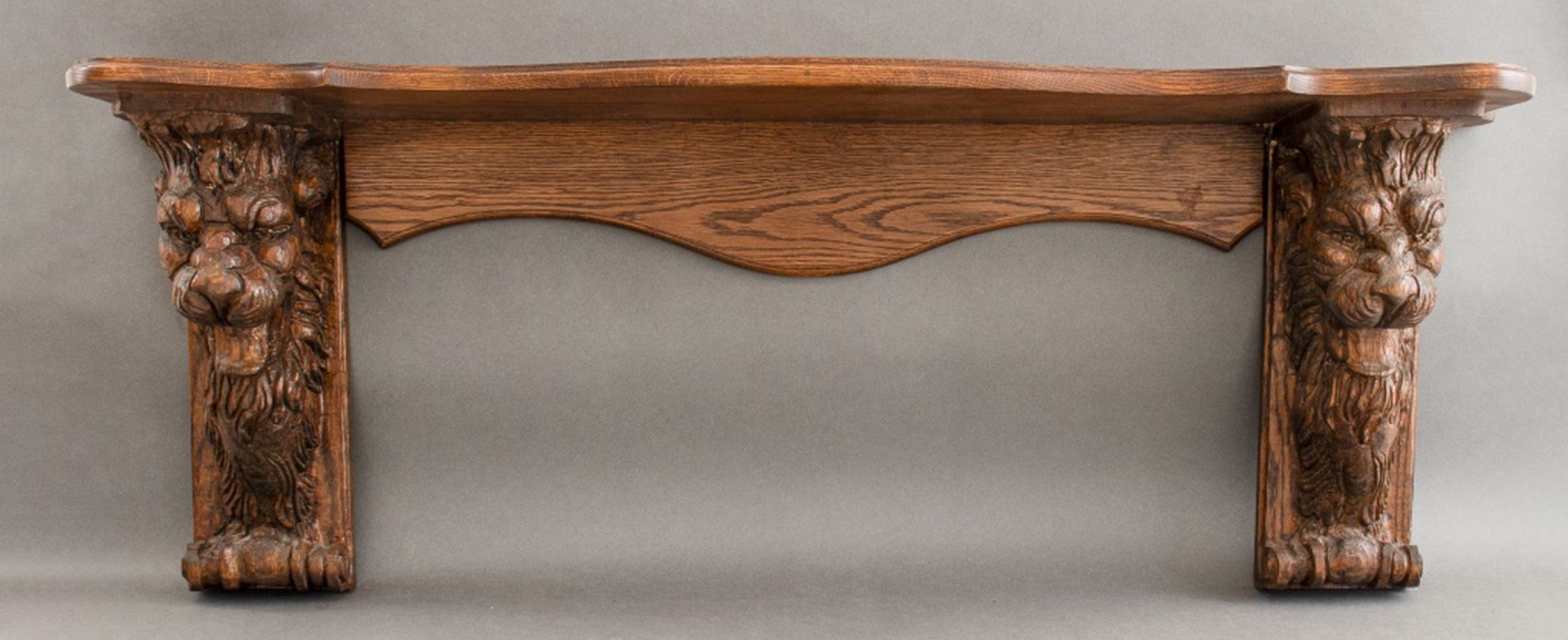 VICTORIAN STYLE CARVED OAK MANTLE