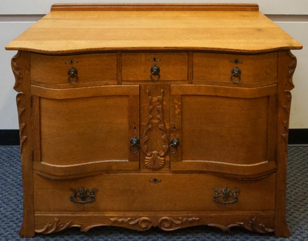 VICTORIAN STYLE OAK DRESSER, 37 1/2