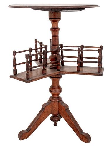 VICTORIAN STYLE OAK REVOLVING