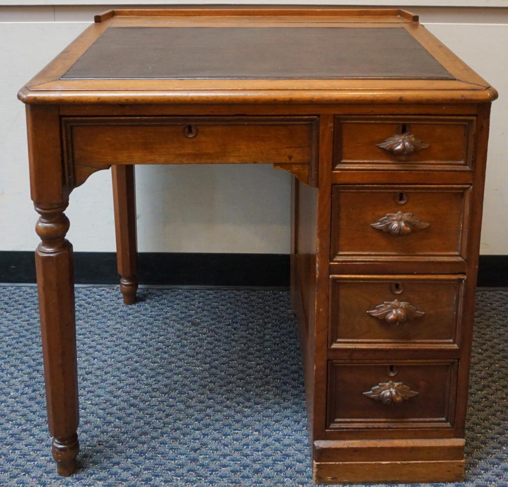 VICTORIAN STYLE WALNUT BROWN TOOLED