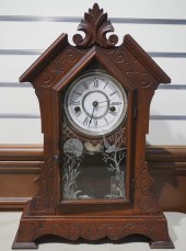 VICTORIAN STYLE WALNUT MANTLE