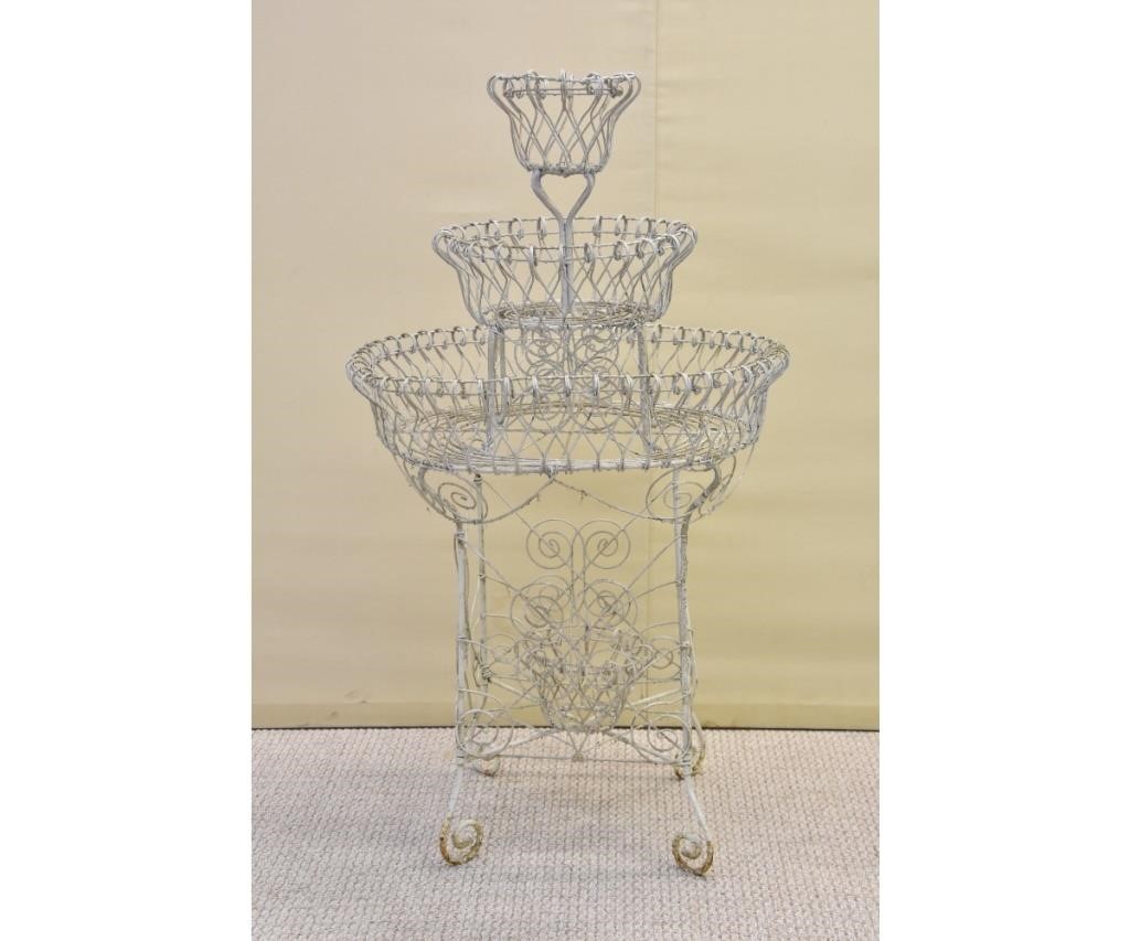 Victorian style wire plant stand