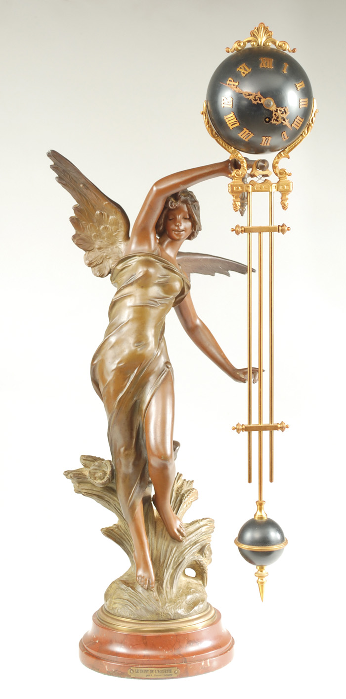 VICTORIAN SWING ARM STATUE CLOCK