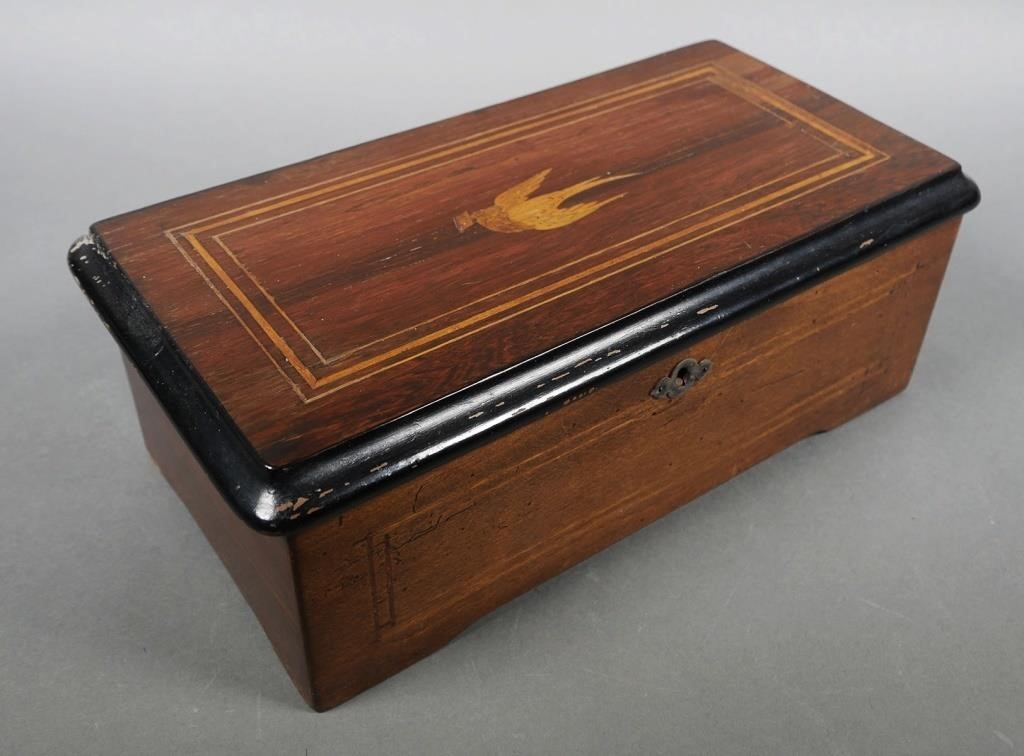 VICTORIAN SWISS CYLINDER MUSIC BOX,