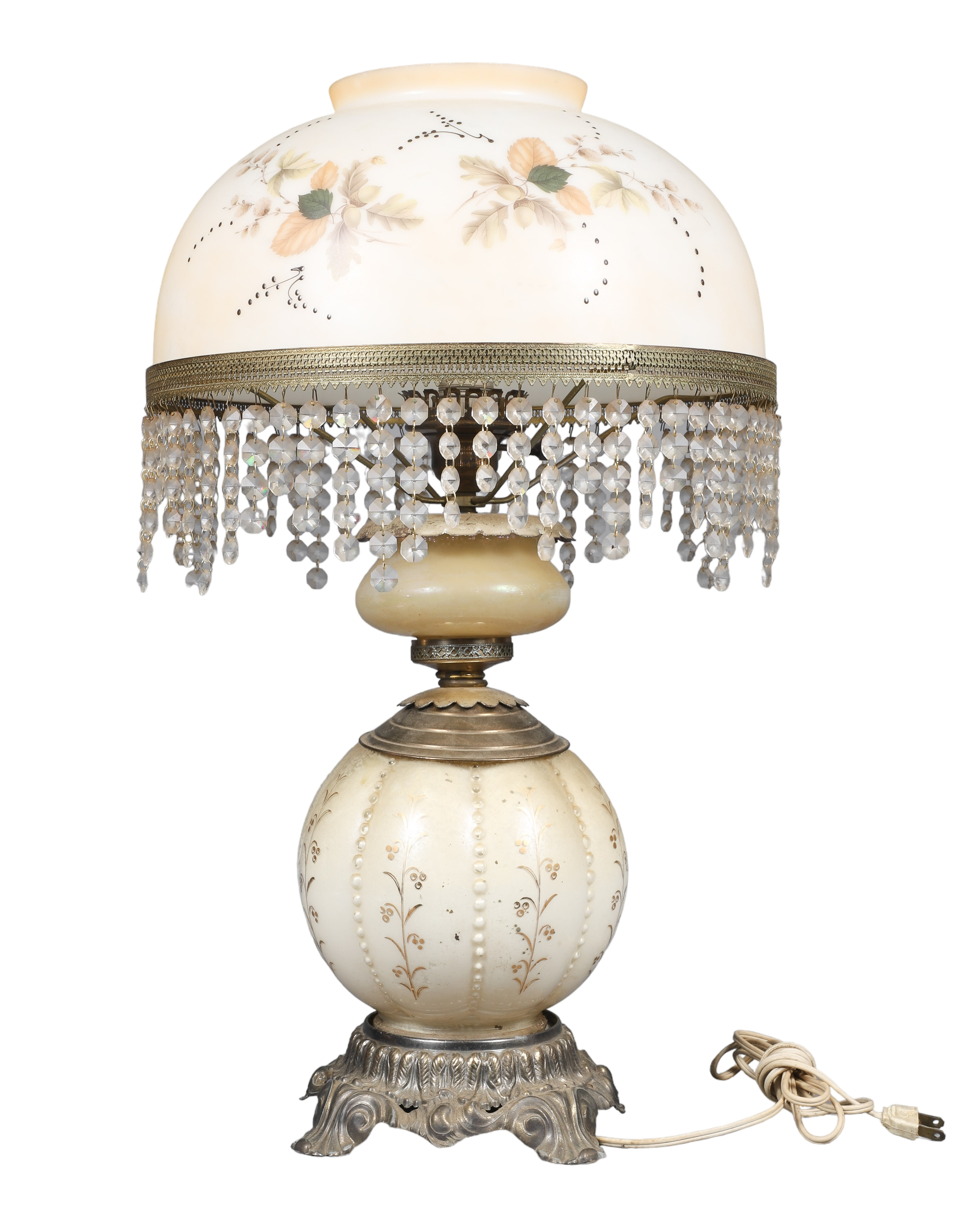 Victorian table lamp, floral