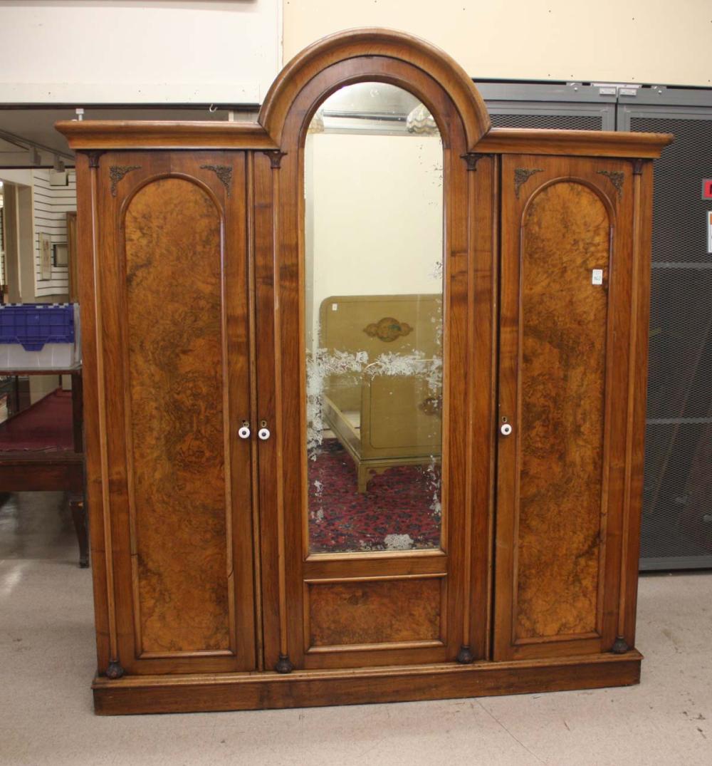 VICTORIAN THREE-DOOR WALNUT