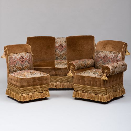VICTORIAN THREE PIECE UPHOLSTERED
