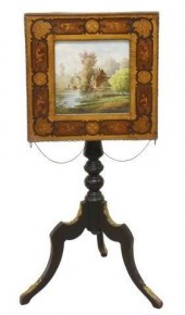 VICTORIAN TILE MARQUETRY TILT-
