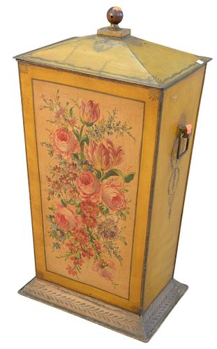 VICTORIAN TOLE COAL HOD, PAINTED