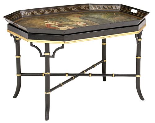 VICTORIAN TOLE-PEINTE TRAY ON