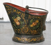 VICTORIAN TOLEWARE COAL SCUTTL