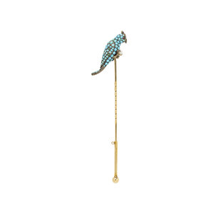 VICTORIAN, TURQUOISE COCKATOO STICK