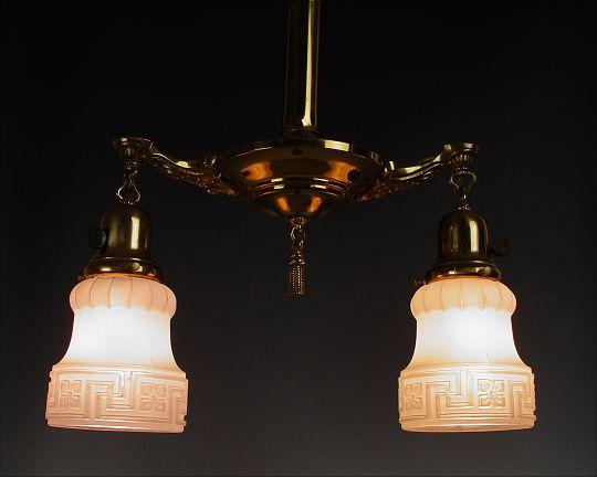 VICTORIAN TWO LIGHT CHANDELIER: