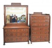 VICTORIAN TWO PIECE MAHOGANY B