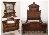 VICTORIAN TWO-PIECE WALNUT BED