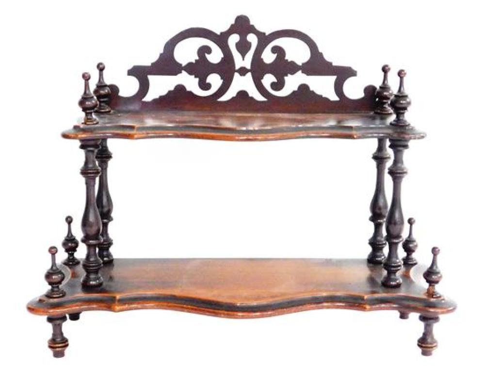 VICTORIAN TWO TIER STAND, DARK