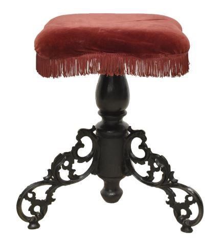 VICTORIAN UPHOLSTERED CAST IRON