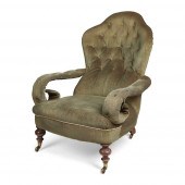 VICTORIAN UPHOLSTERED LIBRARY