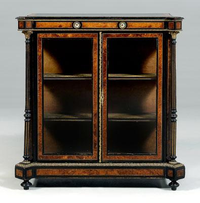 Victorian vitrine, ebonized and