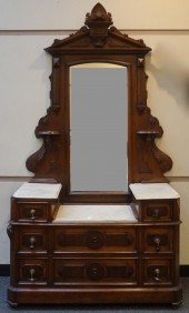 VICTORIAN WALNUT AND MARBLE DR
