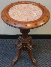 VICTORIAN WALNUT AND MARBLE IN