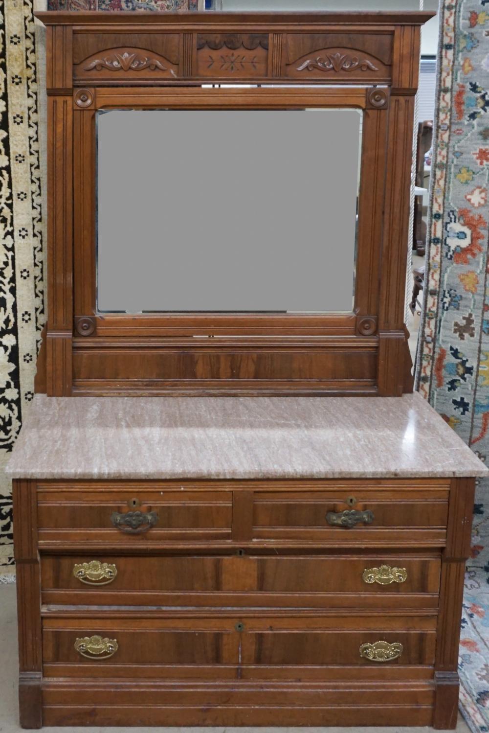 VICTORIAN WALNUT AND MARBLE TOP
