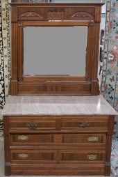 VICTORIAN WALNUT AND MARBLE TO