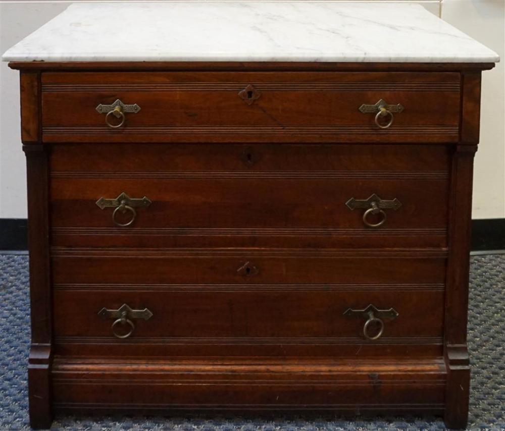 VICTORIAN WALNUT AND MARBLE TOP