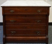 VICTORIAN WALNUT AND MARBLE TO