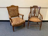 VICTORIAN WALNUT AND UPHOLSTER