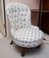 VICTORIAN WALNUT AND UPHOLSTER