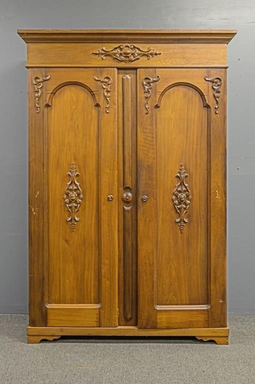 Victorian walnut armoire 84.5"H x