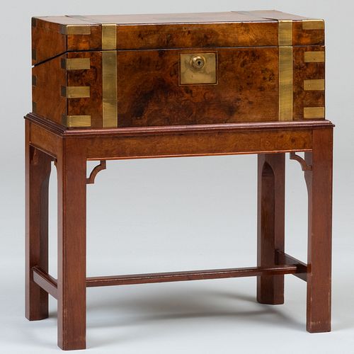 VICTORIAN WALNUT BRASS-MOUNTED