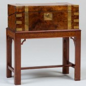 VICTORIAN WALNUT BRASS-MOUNTED