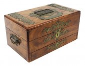VICTORIAN WALNUT & BRASS TRAVE