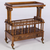 VICTORIAN WALNUT CANTERBURY/WH
