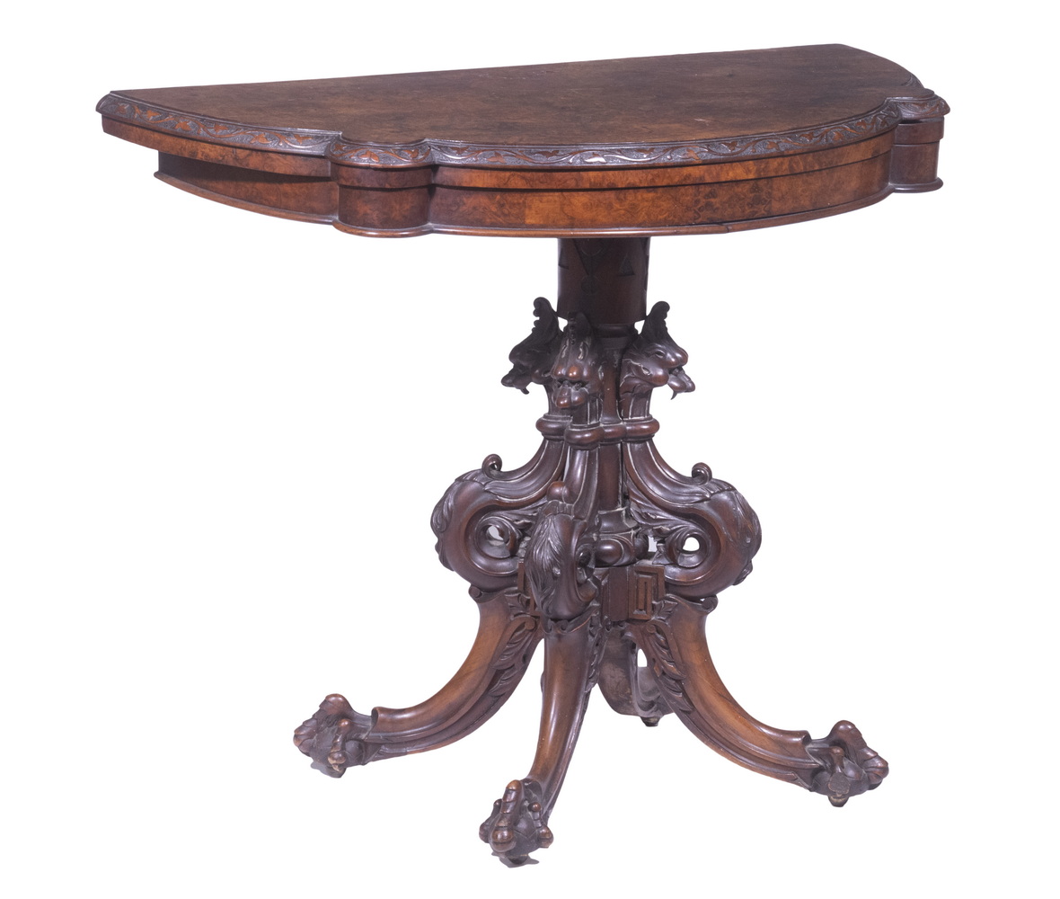 VICTORIAN WALNUT CARD TABLE 19th c.